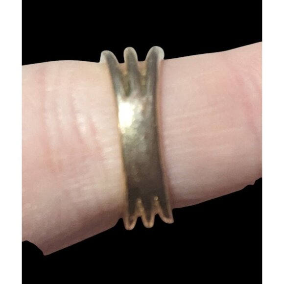 Baublebar Glam Gold Tone Tripe Layer Cage Ring With Clear Stones Size 7 - Picture 8 of 12